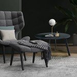 Black Round Steel Patio Coffee Table for Outdoors