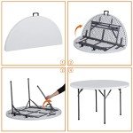 4-Foot Round Folding Card Table for Events