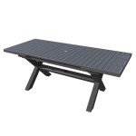 Expandable 83'' Aluminum Patio Dining Table - Gray