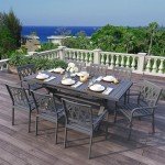Expandable 83'' Aluminum Patio Dining Table - Gray