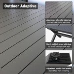 Expandable 83'' Aluminum Patio Dining Table - Gray