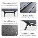 Expandable 83'' Aluminum Patio Dining Table - Gray