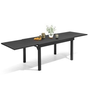 VredHom Expandable Black Patio Dining Table