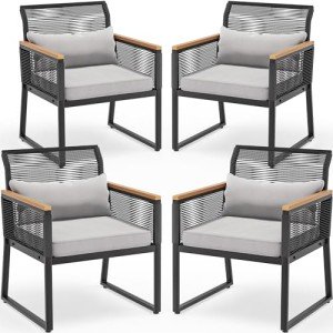 YITAHOME Outdoor Wicker Dining Chairs Set of 4