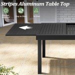 VredHom Expandable Black Patio Dining Table