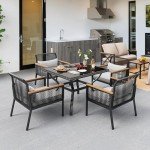 YITAHOME Outdoor Wicker Dining Chairs Set of 4