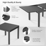 Expandable Aluminum Patio Dining Table for 4-8