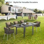 Expandable Aluminum Patio Dining Table for 4-8