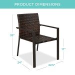 Set of 2 Stackable All-Weather Wicker Chairs