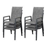 Set of 6 Outdoor Stackable Patio Chairs