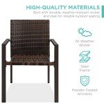 Set of 2 Stackable All-Weather Wicker Chairs