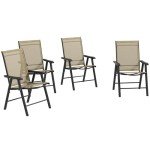 4-Pack Stackable Outdoor Folding Patio Chairs
