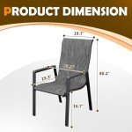 Set of 6 Outdoor Stackable Patio Chairs