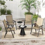 4-Pack Stackable Outdoor Folding Patio Chairs