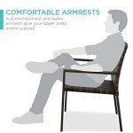 Set of 2 Stackable All-Weather Wicker Chairs