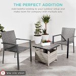 Set of 2 Stackable All-Weather Wicker Chairs