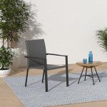 2 Stackable Wicker Outdoor Dining Chairs - Gray