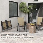 4-Pack Stackable Outdoor Folding Patio Chairs