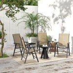 4-Pack Stackable Outdoor Folding Patio Chairs