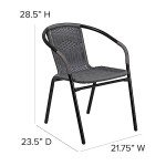 Gray Rattan Stack Chairs - Set of 2