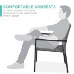 2 Stackable Wicker Outdoor Dining Chairs - Gray