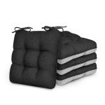 Memory Foam Chair Cushions Set of 4 - Black