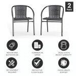 Gray Rattan Stack Chairs - Set of 2