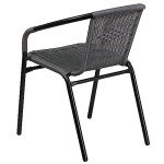 Gray Rattan Stack Chairs - Set of 2
