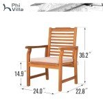 6-Piece Acacia Wood Outdoor Dining Chair Set