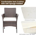 Wicker Patio Chair Set of 6 with Cushions