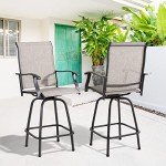 Vongrasig 2 Piece Outdoor Swivel Bar Chairs