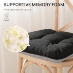Memory Foam Chair Cushions Set of 4 - Black