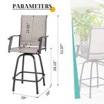 Vongrasig 2 Piece Outdoor Swivel Bar Chairs