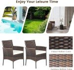 Wicker Patio Chair Set of 6 with Cushions