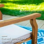 6-Piece Acacia Wood Outdoor Dining Chair Set