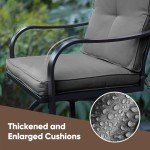 Set of 2 Grey Patio Swivel Bar Stools