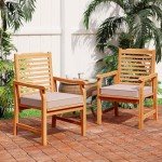 6-Piece Acacia Wood Outdoor Dining Chair Set