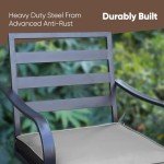 Set of 2 Grey Patio Swivel Bar Stools