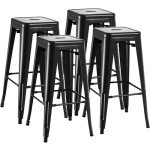 Furmax 30" Stackable Metal Bar Stools - Set of 4