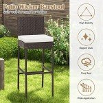 Outdoor Wicker Bar Stools Set of 2