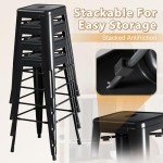 Furmax 30" Stackable Metal Bar Stools - Set of 4