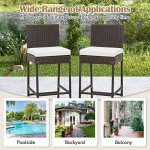 Outdoor Wicker Bar Stools Set of 2