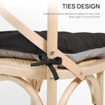 Memory Foam Chair Cushions Set of 4 - Black