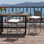 Outdoor Wicker Bar Stools Set of 2