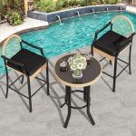 YITAHOME 3-Piece Wicker Bar Height Patio Set