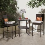 36" Outdoor Wicker Bar Table with Umbrella Hole