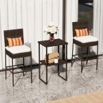 Sundale 36” Wicker Bar Table for Patios