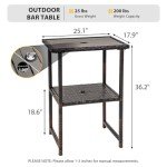 36" Outdoor Wicker Bar Table with Umbrella Hole