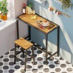 ODK 39-Inch Outdoor Bar Table - Weather Resistant