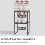 Sundale 36” Wicker Bar Table for Patios